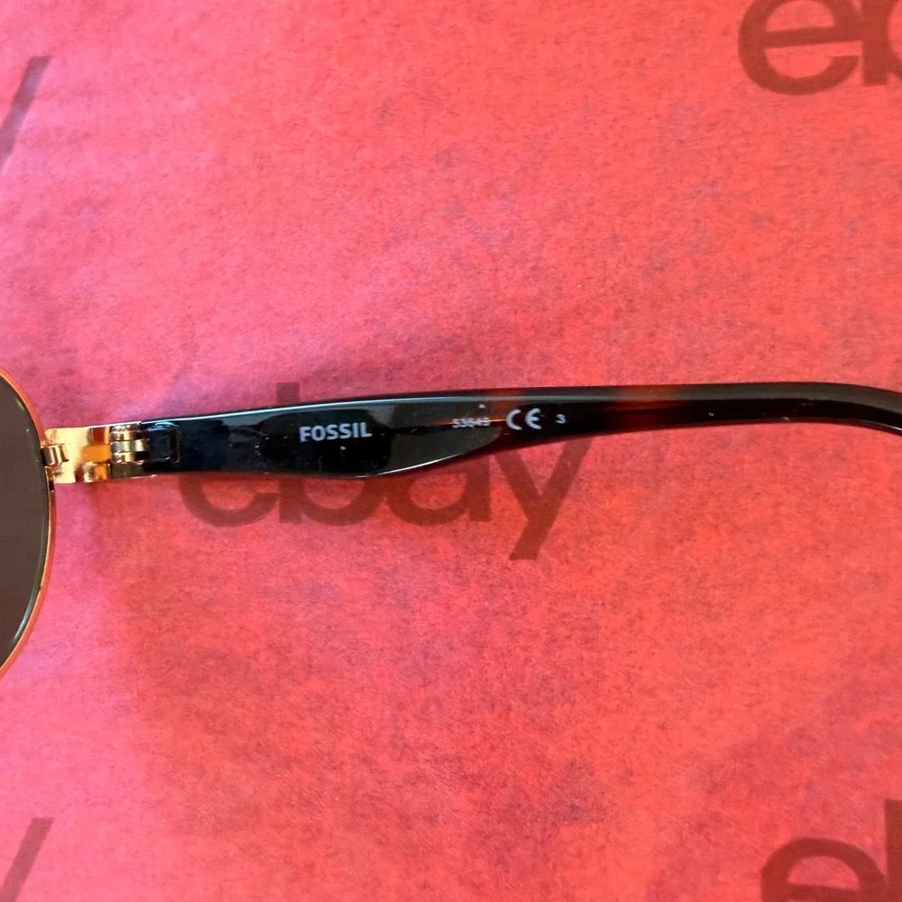 Fossil Aviator Sunglasses Mens Women 57-15-135 Gold Black 90s Top Gun FM25 Metal